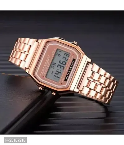 metal roz gold digital analog watch-thumb4