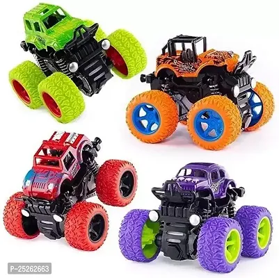 Toys For Kids Multicoloured Plastic Mini Truck Set Of 4-thumb0