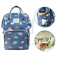 House of Quirk Baby Diaper Bag Maternity Backpack (Blue Elephant Printed)-thumb3