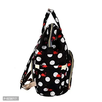 House of Quirk Baby Diaper Bag Maternity Backpack (Black Flamingo)-thumb3