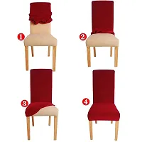 Designer Maroon Polyester Spandex Stretch Removable Washable Elastic Chair Slipcover-thumb1