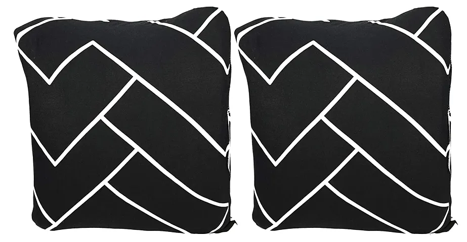 Geometric Print Polyester Cushion Cover Pack of 2