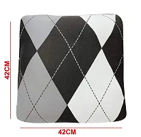 Polyester Cushion Cover Home Sofa Decorative (Brown/White Check, 2)-thumb1