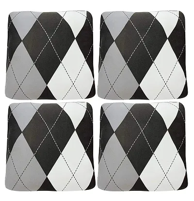 Checked Print Cushion Cover- Set of 4