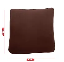 Polyester Cushion Cover Home Sofa Decorative (Solid (Brown, 2)-thumb1