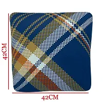 Polyester Cushion Cover Home Sofa Decorative Check (Checks Blue, 2)-thumb1