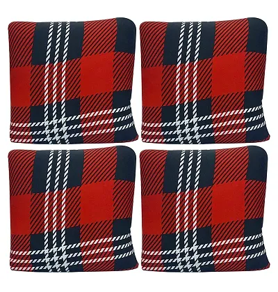 Checked Print Cushion Cover- Set of 4