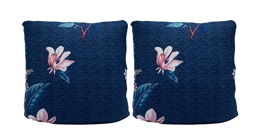 Floral Polyester Printed Cushion Cover- Pack of 2