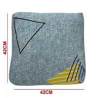 Polyester Cushion Cover Home Sofa Decorative (Grey Triangle, 2)-thumb1