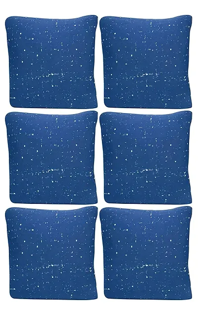 Solid Printed Polyester Cushion Cover- Pack of 6