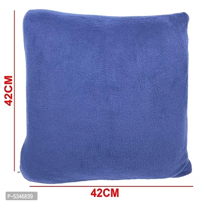Plush Cushion Cover Home Sofa Decorative Dark Blue - Set 2-thumb2