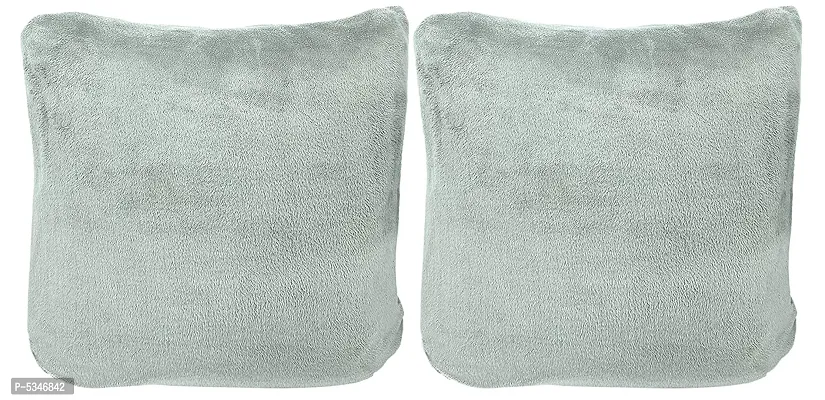Plush Cushion Cover Home Sofa Decorative Grey - Set 2