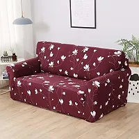 Polyester Sofa Cover (Wine Pack Of 1)-thumb2