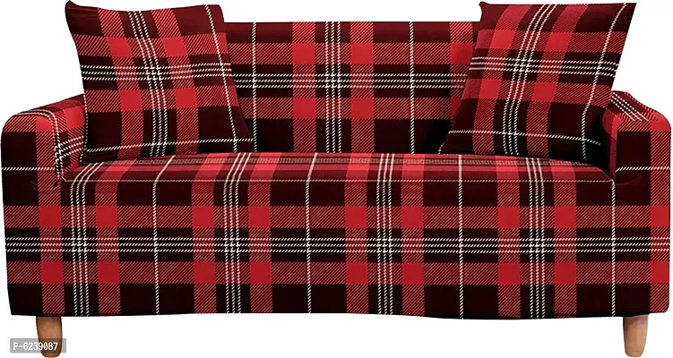 Polyester Sofa Cover (Red Pack Of 1)-thumb0