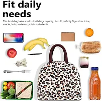 Stylish Insulated Reusable Printed Lunch Bag for School Picnic Office Outdoor Gym-Large A, Leopard-thumb1