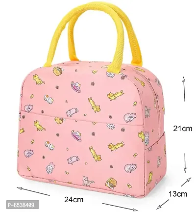 Stylish Insulated Thermal Cooler Tote Bag Picnic Organizer Storage Lunch Box  and Reusable-Pink Cat-thumb2