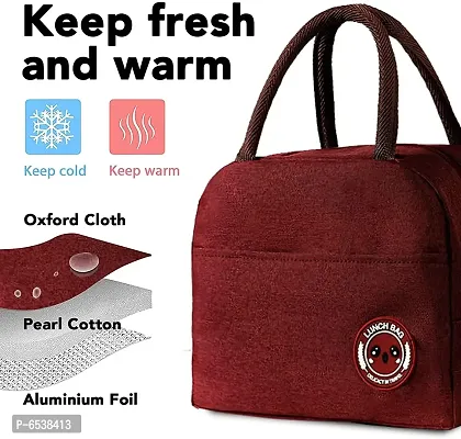 Stylish Insulated Thermal Cooler Tote Bag Picnic Organizer Storage Lunch Box  and Reusable-Red-thumb3