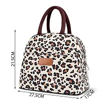 Stylish Insulated Reusable Printed Lunch Bag for School Picnic Office Outdoor Gym-Large A, Leopard-thumb3