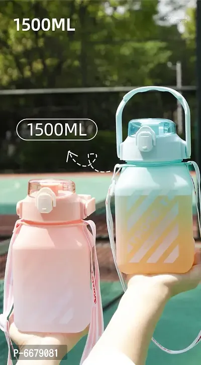 Cute Plastic Multicoloured Water Bottle For Kids-thumb4
