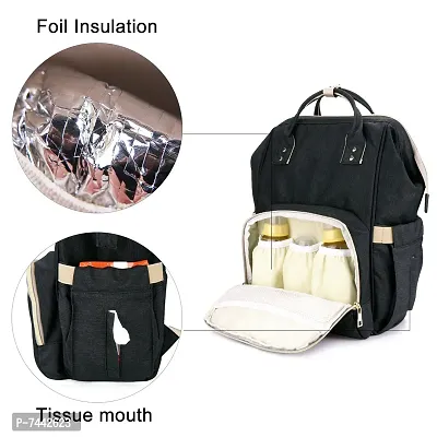 Designer Black Baby Diaper Bag Maternity Backpack-thumb3