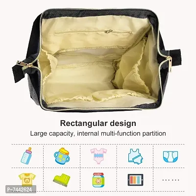 Designer Black / Grey Baby Diaper Bag Maternity Backpack-thumb3