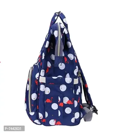Designer Dark Blue Flamingo Baby Diaper Bag Maternity Backpack-thumb2