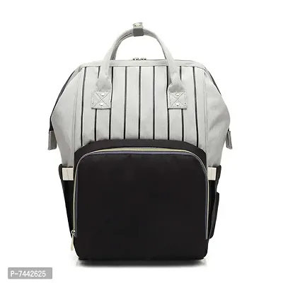 Designer Black Stripe Baby Diaper Bag Blue Maternity Backpack-thumb0