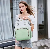 Designer Green Stripe Baby Diaper Bag Blue Maternity Backpack-thumb2