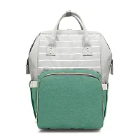 Designer Green Stripe Baby Diaper Bag Blue Maternity Backpack-thumb1