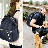 Designer Black Baby Diaper Bag Maternity Backpack-thumb4