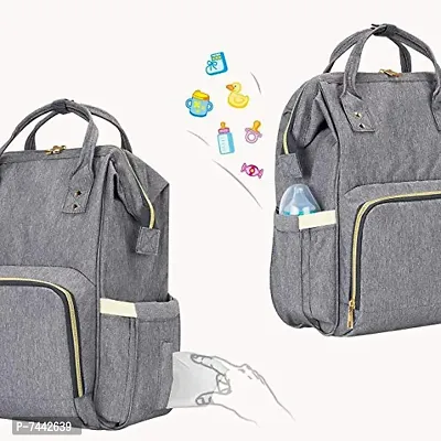 Designer Light Grey Baby Diaper Bag Maternity Backpack-thumb2