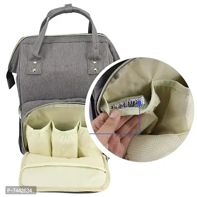 Designer Grey Baby Diaper Bag Maternity Backpack-thumb4