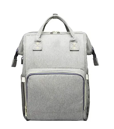 Designer Light Grey Baby Diaper Bag Maternity Backpack