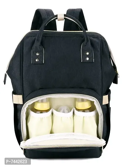 Designer Black Baby Diaper Bag Maternity Backpack-thumb0