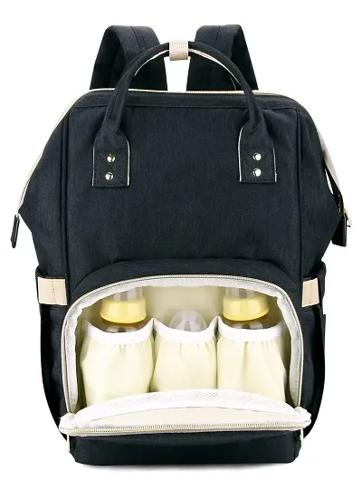 Designer Black Baby Diaper Bag Maternity Backpack