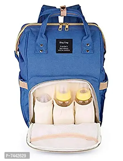 Designer Navy Blue Baby Diaper Bag Maternity Backpack-thumb0