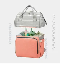 Designer Pink Stripe Baby Diaper Bag Blue Maternity Backpack-thumb2