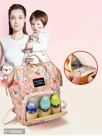 Designer Pink Fox Baby Diaper Bag Maternity Backpack-thumb3