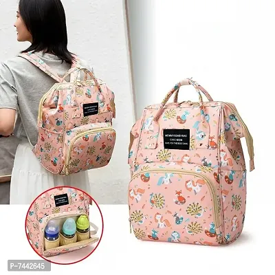 Designer Pink Fox Baby Diaper Bag Maternity Backpack-thumb2
