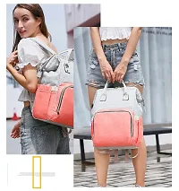 Designer Pink Stripe Baby Diaper Bag Blue Maternity Backpack-thumb4