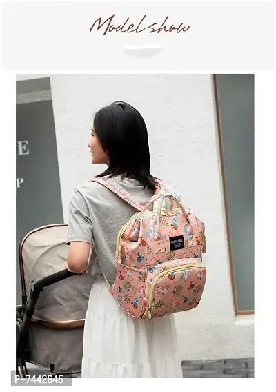 Designer Pink Fox Baby Diaper Bag Maternity Backpack-thumb5