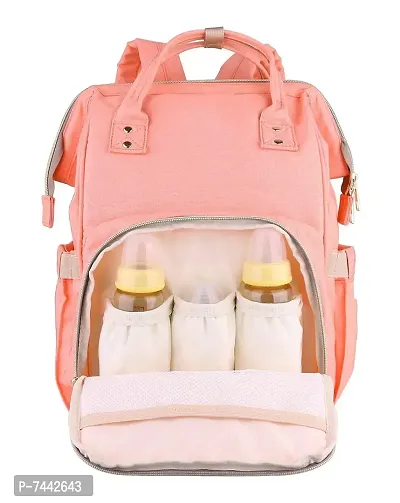 Designer Pink Baby Diaper Bag Maternity Backpack-thumb0