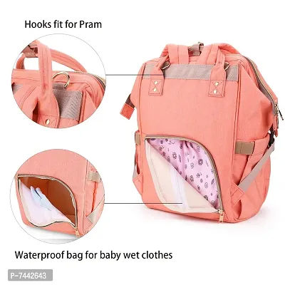 Designer Pink Baby Diaper Bag Maternity Backpack-thumb4