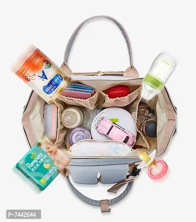 Designer Pink Stripe Baby Diaper Bag Blue Maternity Backpack-thumb2