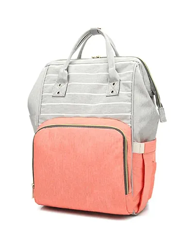 Designer Pink Stripe Baby Diaper Bag Blue Maternity Backpack