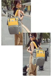 Designer Yellow / Grey Baby Diaper Bag Maternity Backpack-thumb4