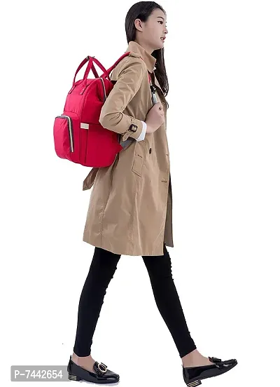 Designer Red Baby Diaper Bag Maternity Backpack-thumb5