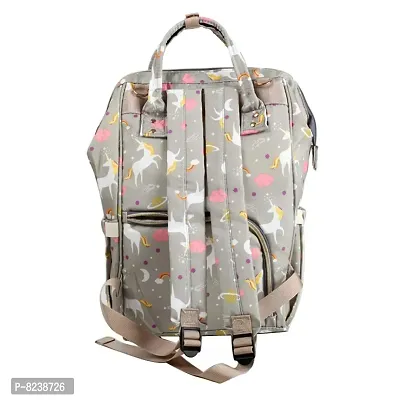 House of Quirk Baby Diaper Bag Maternity Backpack (Grey Unicorn)-thumb2