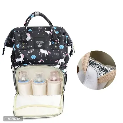 House of Quirk Baby Diaper Bag Maternity Backpack (Black Unicorn)-thumb2