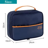 Electronics Travel Organizer,Double Layer Cable Bag(Navy Blue)-thumb2